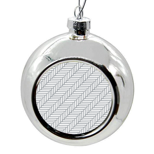 Herring 45 2 Grey - colourful christmas bauble by Emeline Tate