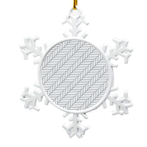 Herring 45 2 Grey - snowflake decoration by Emeline Tate