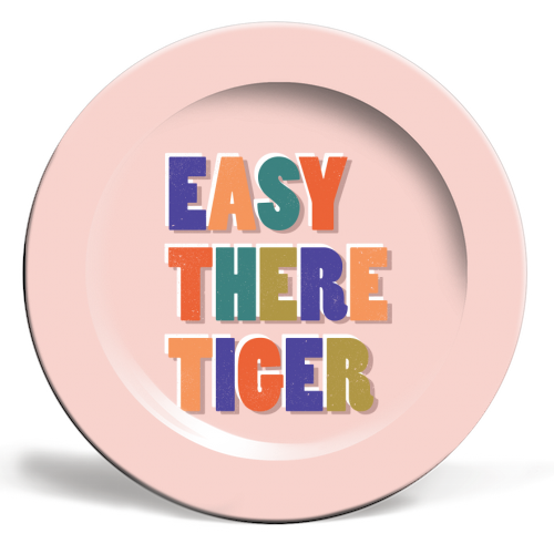 EASY THERE TIGER - ceramic dinner plate by Ania Wieclaw