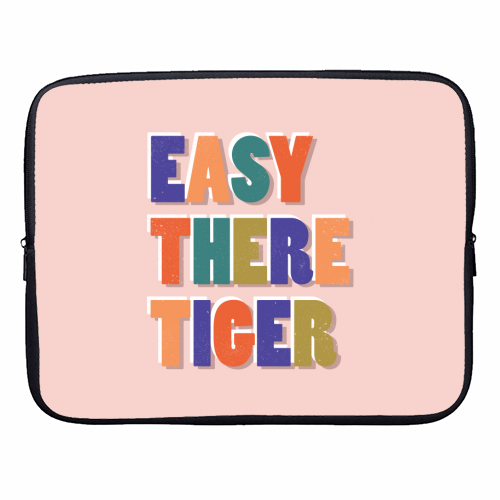 EASY THERE TIGER - designer laptop sleeve by Ania Wieclaw