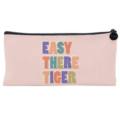 EASY THERE TIGER - flat pencil case by Ania Wieclaw