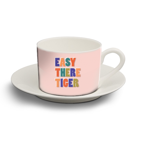 EASY THERE TIGER - personalised cup and saucer by Ania Wieclaw