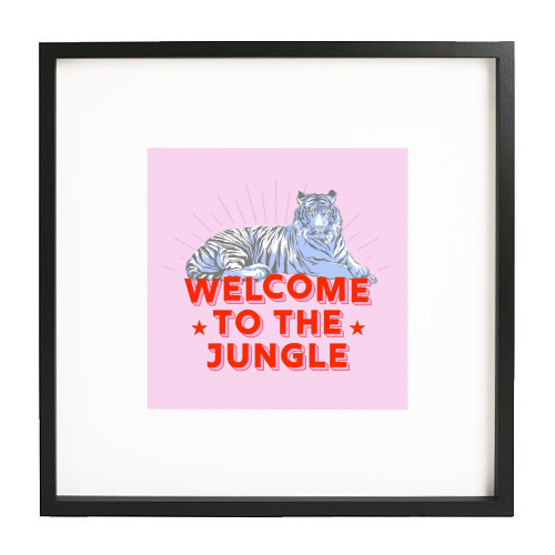 WELCOME TO THE JUNGLE - white/black framed print by Ania Wieclaw