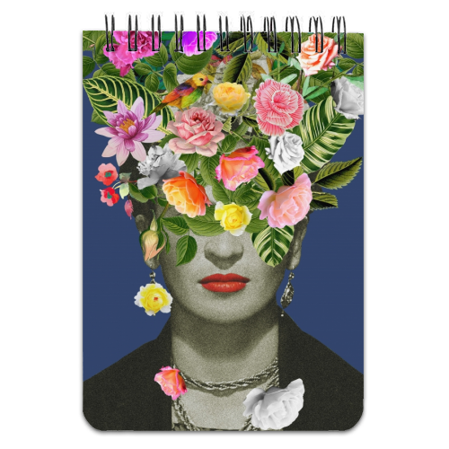 Frida Floral (Blue) - personalised A4, A5, A6 notebook by Frida Floral Studio