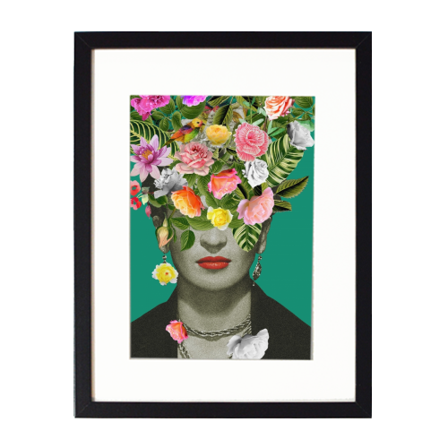 Frida Floral (Green) - framed poster print by Frida Floral Studio