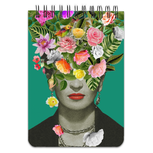 Frida Floral (Green) - personalised A4, A5, A6 notebook by Frida Floral Studio