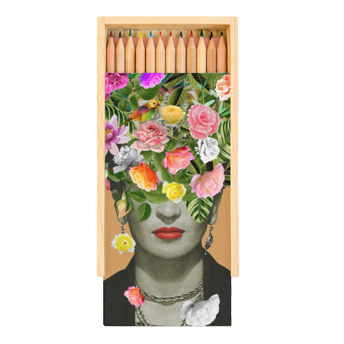Frida Floral (Orange) - Coloured Pencils with Box by Frida Floral Studio