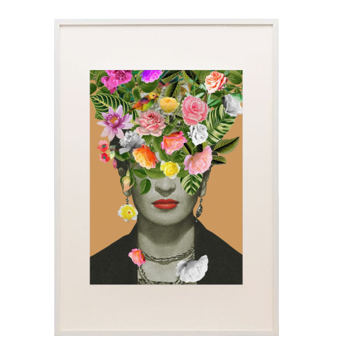 Frida Floral (Orange) - framed poster print by Frida Floral Studio
