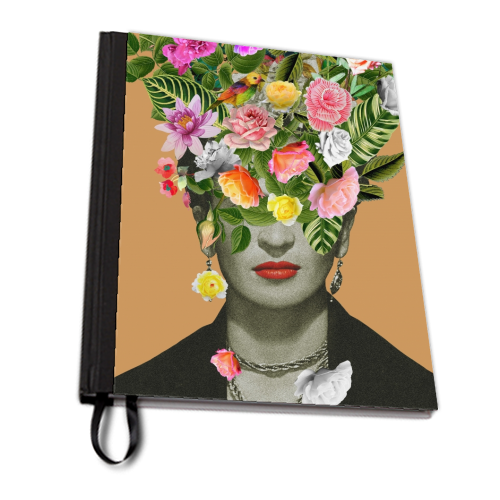 Frida Floral (Orange) - personalised A4, A5, A6 notebook by Frida Floral Studio