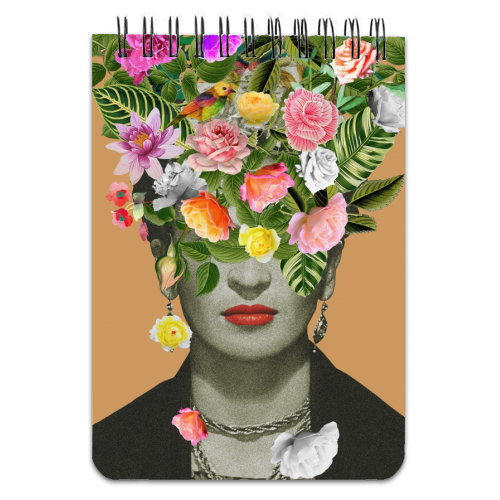 Frida Floral (Orange) - personalised A4, A5, A6 notebook by Frida Floral Studio