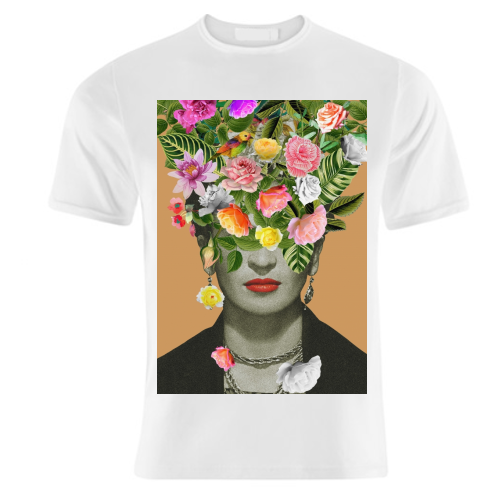 Frida Floral (Orange) - unique t shirt by Frida Floral Studio