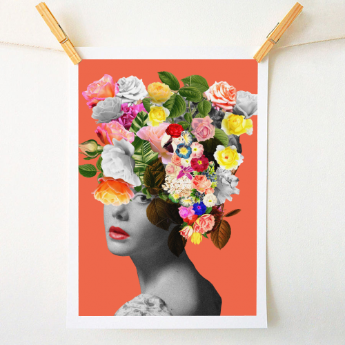 Orange Lady - A1 - A4 art print by Frida Floral Studio