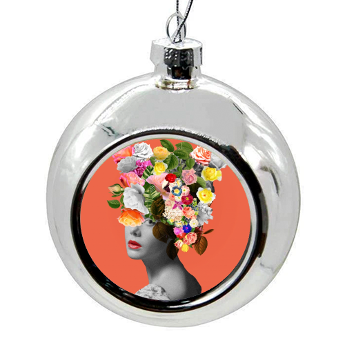 Orange Lady - colourful christmas bauble by Frida Floral Studio