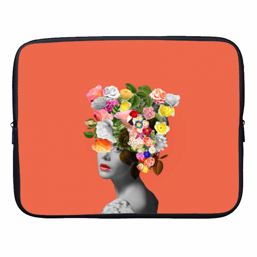 Orange Lady - designer laptop sleeve by Frida Floral Studio