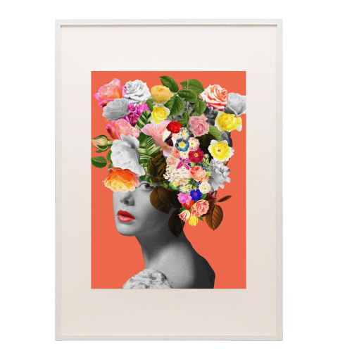 Orange Lady - framed poster print by Frida Floral Studio