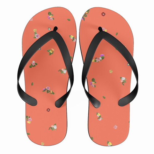 Orange Lady - funny flip flops by Frida Floral Studio
