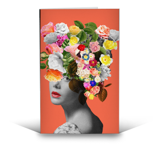 Orange Lady - funny greeting card by Frida Floral Studio