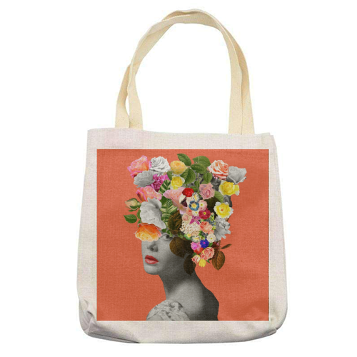 Orange Lady - printed tote bag by Frida Floral Studio