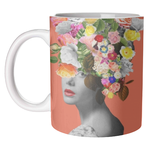 Orange Lady - unique mug by Frida Floral Studio