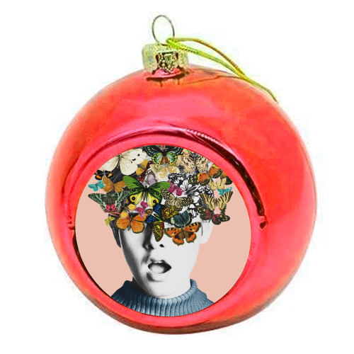 Twiggy Surprise (Pink) - colourful christmas bauble by Frida Floral Studio