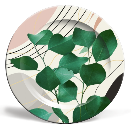 Eucalyptus Glam #2 #tropical #wall #decor #art - ceramic dinner plate by Anita Bella Jantz