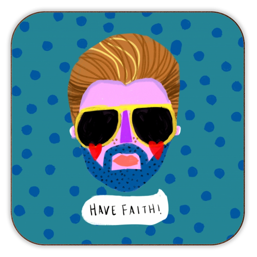 HAVE FAITH - personalised beer coaster by Nichola Cowdery
