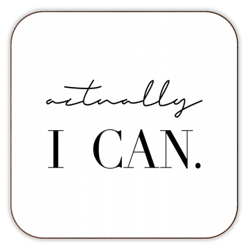Actually I Can - personalised beer coaster by Toni Scott