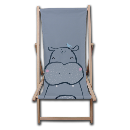 Inky hippo - canvas deck chair by lauradidthis