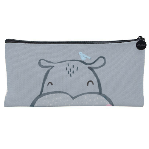 Inky hippo - flat pencil case by lauradidthis