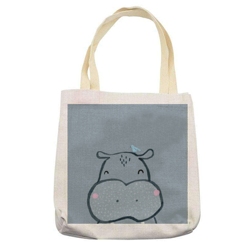 Inky hippo - printed tote bag by lauradidthis