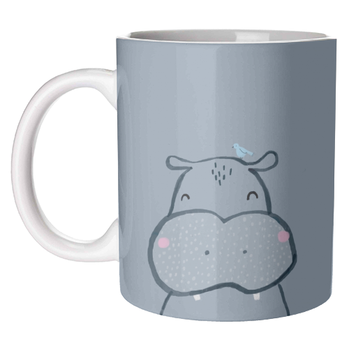 Inky hippo - unique mug by lauradidthis