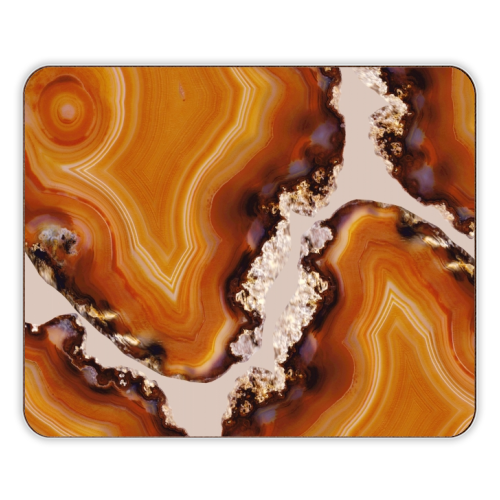Orange Brown Agate Pattern #1 #gem #decor #art - designer placemat by Anita Bella Jantz