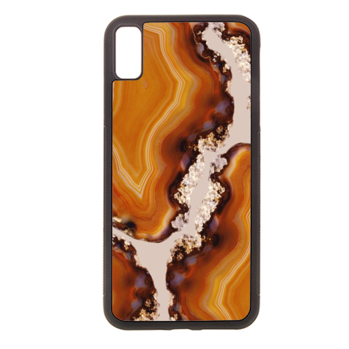 Orange Brown Agate Pattern #1 #gem #decor #art - stylish phone case by Anita Bella Jantz