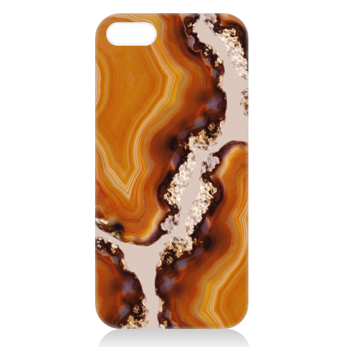 Orange Brown Agate Pattern #1 #gem #decor #art - unique phone case by Anita Bella Jantz
