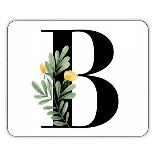 B Floral Letter Initial - designer placemat by Toni Scott