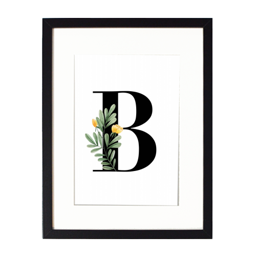 B Floral Letter Initial - framed poster print by Toni Scott