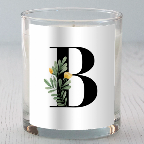B Floral Letter Initial - scented candle by Toni Scott