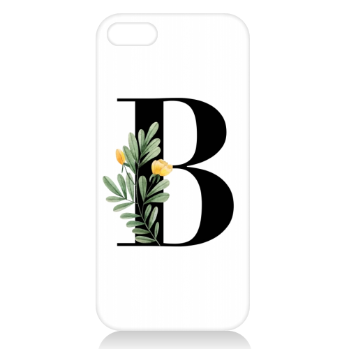 B Floral Letter Initial - unique phone case by Toni Scott