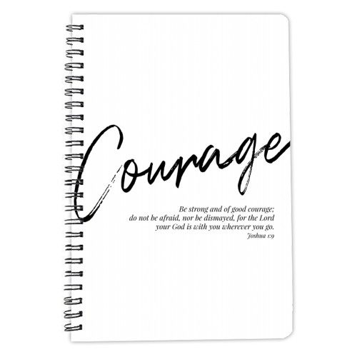 Be Strong and of Good Courage... -Joshua 1:9 - personalised A4, A5, A6 notebook by Toni Scott
