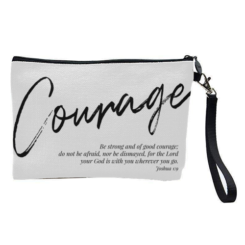Be Strong and of Good Courage... -Joshua 1:9 - pretty makeup bag by Toni Scott