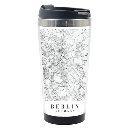 Berlin Germany Blue Water Street Map - photo water bottle by Toni Scott