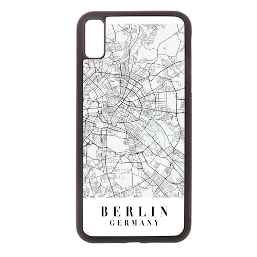 Berlin Germany Blue Water Street Map - stylish phone case by Toni Scott