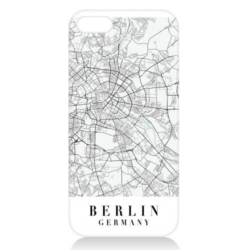 Berlin Germany Blue Water Street Map - unique phone case by Toni Scott