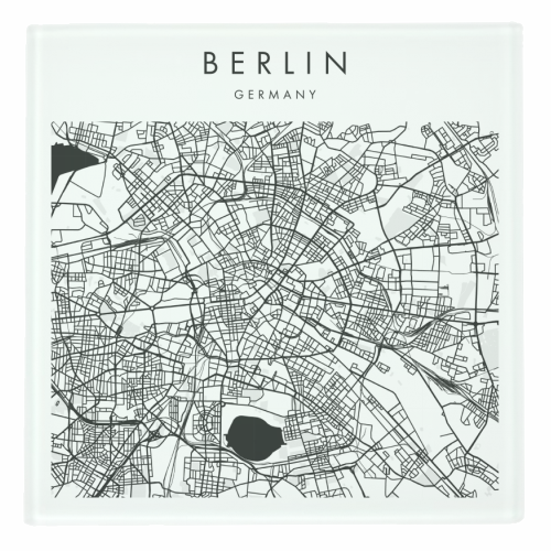 Berlin Germany Minimal Modern Street Map - personalised beer coaster by Toni Scott