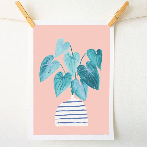 Minimal painted houseplant - A1 - A4 art print by lauradidthis