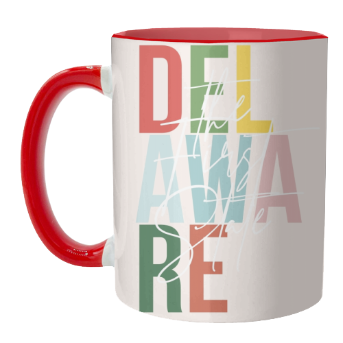 Delaware "The First State" Color State - unique mug by Toni Scott