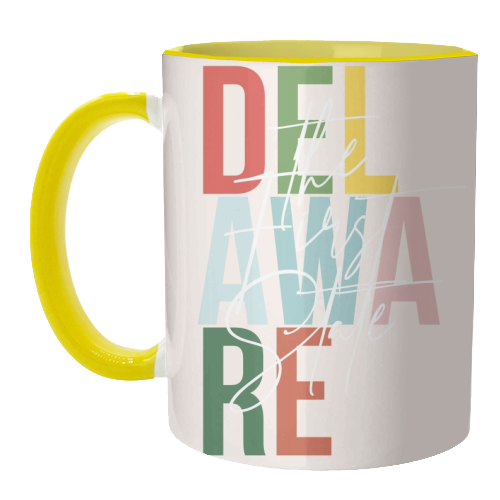 Delaware "The First State" Color State - unique mug by Toni Scott