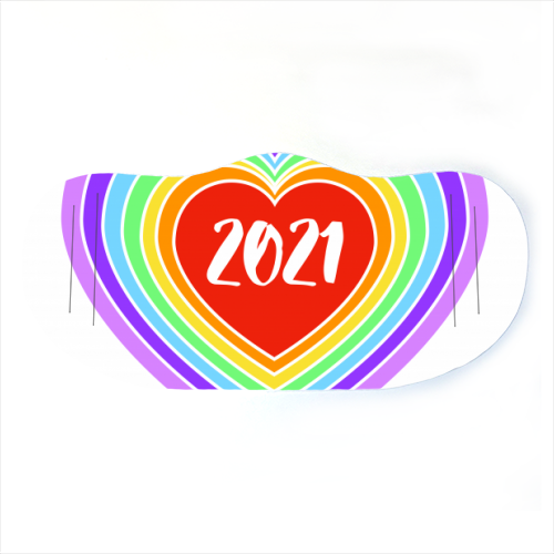 2021 Rainbow Heart - face cover mask by Adam Regester