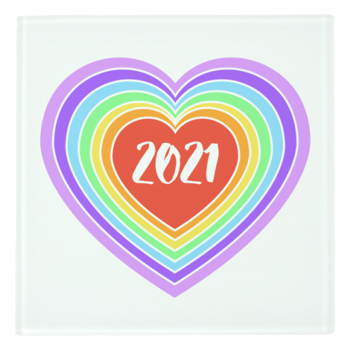 2021 Rainbow Heart - personalised beer coaster by Adam Regester
