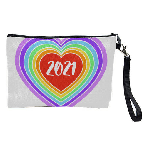 2021 Rainbow Heart - pretty makeup bag by Adam Regester
